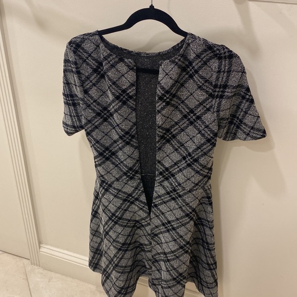 Aqua Checkered Dress Size L Women's Black and Gray - Picture 3 of 7